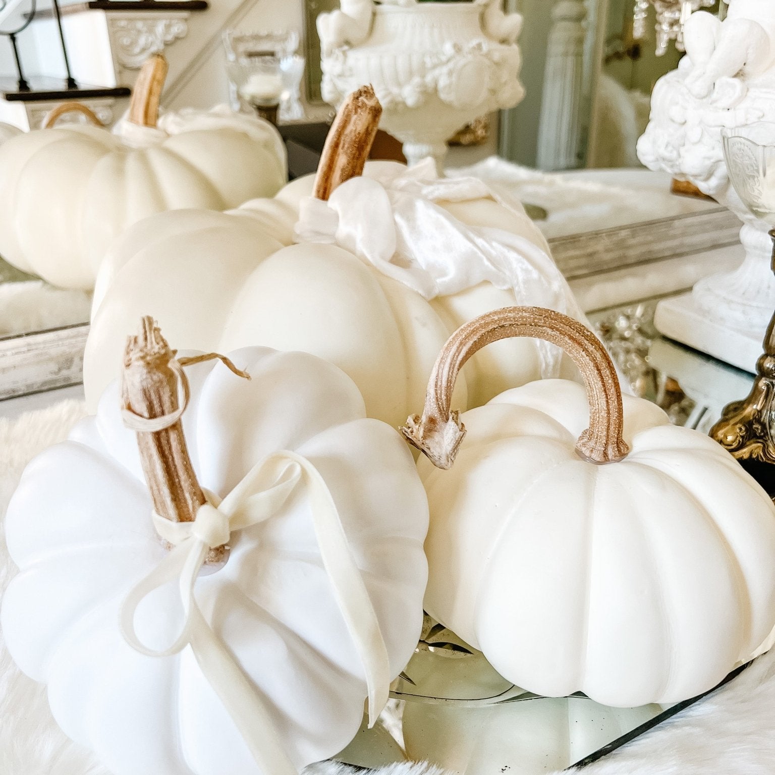 Real or Faux White Pumpkins? - Ivory Lane Home