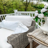 Oversized, Ivory, Outdoor Lumbar Ruffle Throw Pillow Cover - Ivory Lane Home