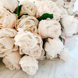 The “Jilly” Real Touch Cabbage Rose Bouquet - Ivory Lane Home