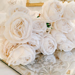 The “Nana” Real Touch Ruffled Garden Rose - Ivory Lane Home