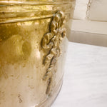 Vintage Brass Ribbon Planter with Handles - Ivory Lane Home