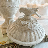 Vintage French Bird Garden Urn with Lid - Ivory Lane Home