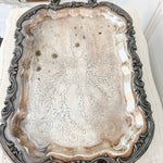 Vintage French Fleur de Lis Silver-Plated Conservatory Tray - Ivory Lane Home