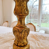 Vintage Gilt Wood Architectural Garden Pedestal - Ivory Lane Home