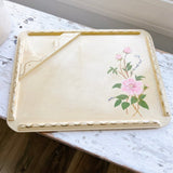 Vintage Shabby Chic Floral Tole Tray - Ivory Lane Home