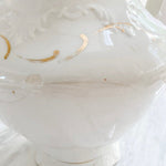 Vintage Wellsville Porcelain Pitcher with Gold Flourishes - Ivory Lane Home